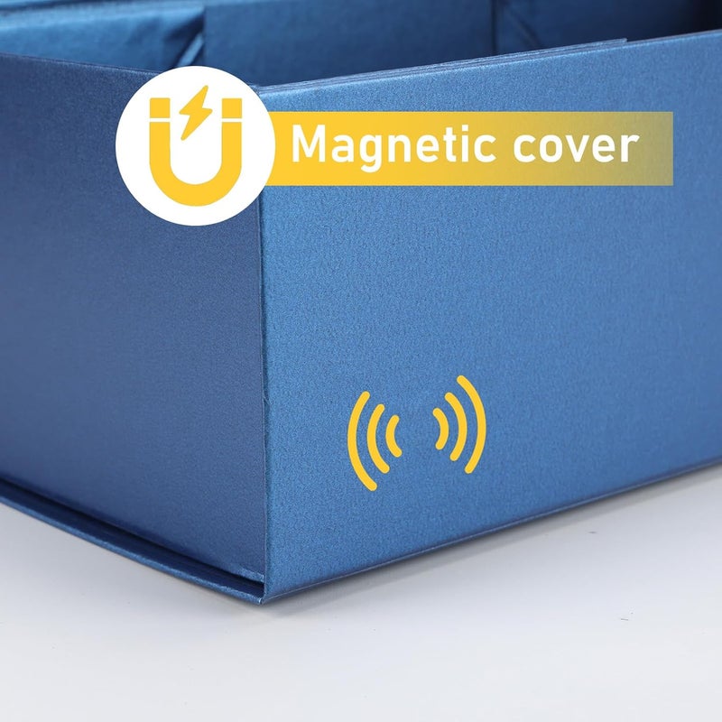 Ditwis 4 Pack 12x6x4 Inches Gift Boxes with Magnetic Closure Lids, Blue Magnetic Box for Wedding, Groomsmen Bridesmaid Proposal, Birthdays, Mother's Day - Image 5